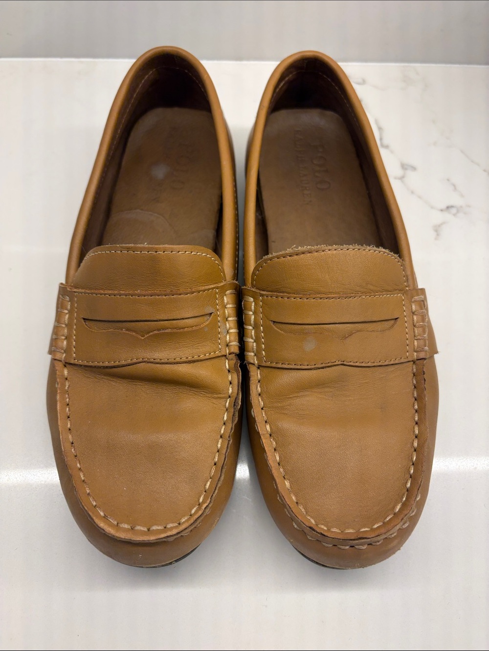 Youth Ralph Lauren leather loafers